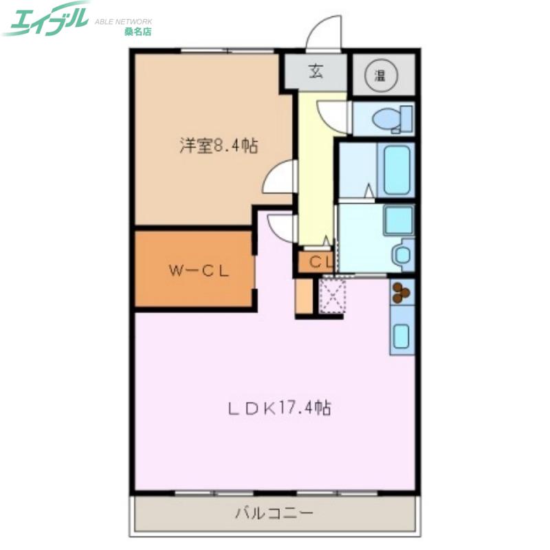 MKタウン江場A(1LDK/6階)の間取り写真