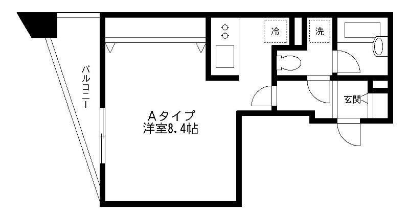 アヴァンセ戸越(1K/2階)の間取り写真