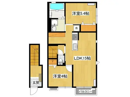 KエストI(2LDK/2階)の間取り写真