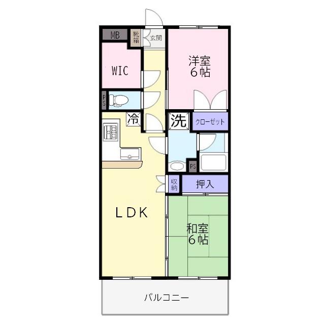 セプレールII(2LDK/2階)の間取り写真