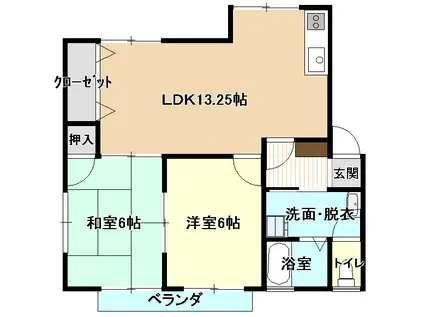 メゾンエスピア草江(2LDK/2階)の間取り写真