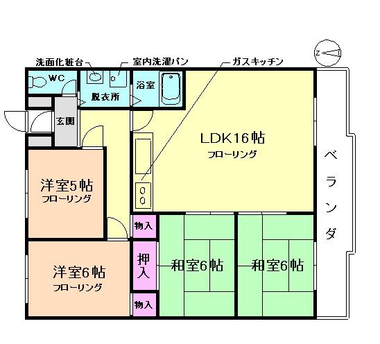 エスポワール箕面(4LDK/2階)の間取り写真