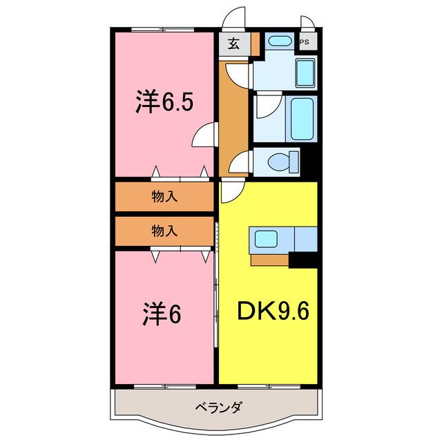 TS-MIND(2DK/1階)の間取り写真