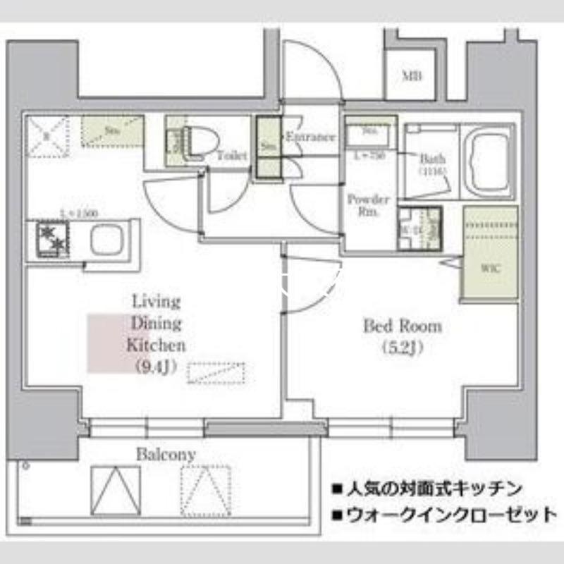 アーバネックス南森町イースト(1LDK/13階)の間取り写真