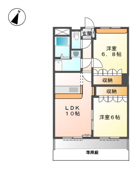 プランドール(2LDK/1階)の間取り写真