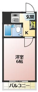 レジデンス新井(1K/3階)の間取り写真