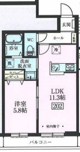 オルフローラ(1LDK/2階)の間取り写真
