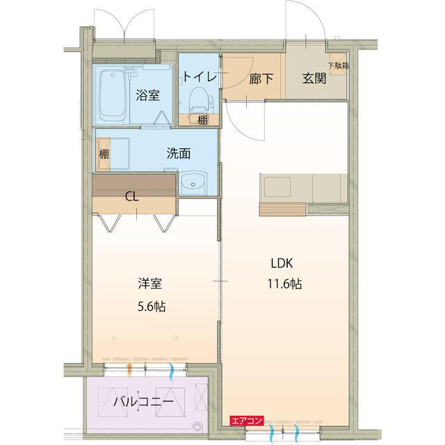 グレーヴェル(1LDK/1階)の間取り写真