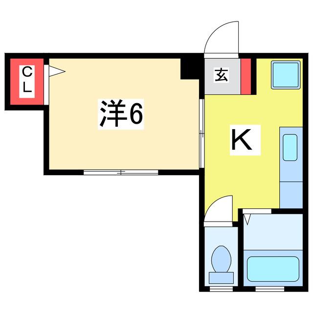 本町レジデンス(1K/2階)の間取り写真