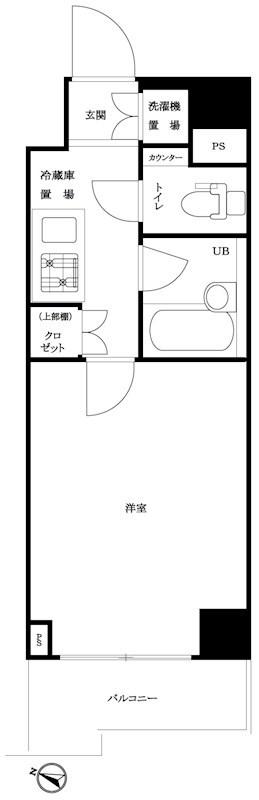 ルーブル大森山王弐番館(1K/6階)の間取り写真