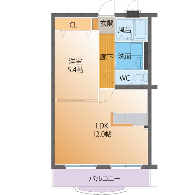 ムーンライトヒルズ(1LDK/3階)の間取り写真