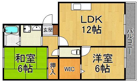 フォンテーヌ2(2LDK/3階)の間取り写真