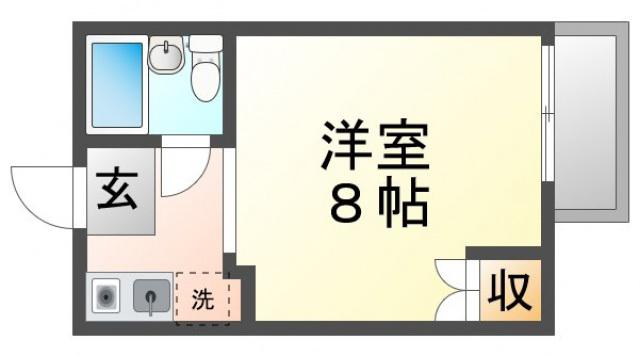 パティオ千里山(ワンルーム/3階)の間取り写真