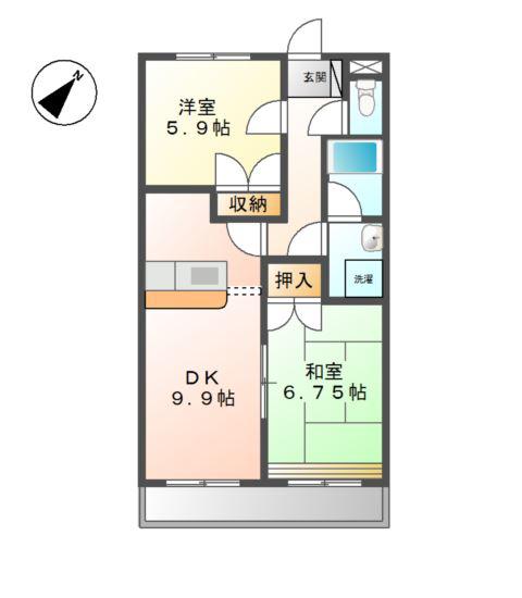 エトワール20(2DK/1階)の間取り写真