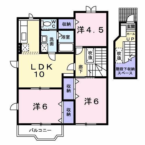 エルブスガーデン(3LDK/2階)の間取り写真