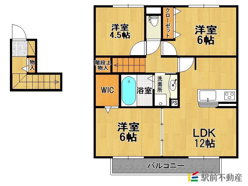 D-ROOM十連寺弐番館(3LDK/2階)の間取り写真