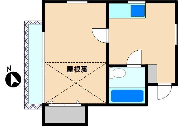 ハイネス舞浜(1K/2階)の間取り写真