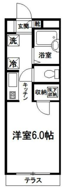 ナリッシュアレイ(ワンルーム/1階)の間取り写真
