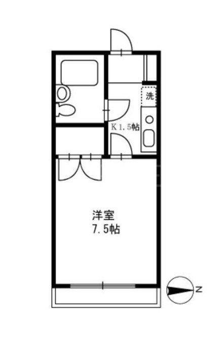 ガトーユー(1K/2階)の間取り写真