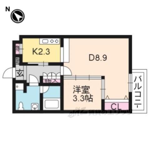 サイト祇園八坂(1DK/4階)の間取り写真