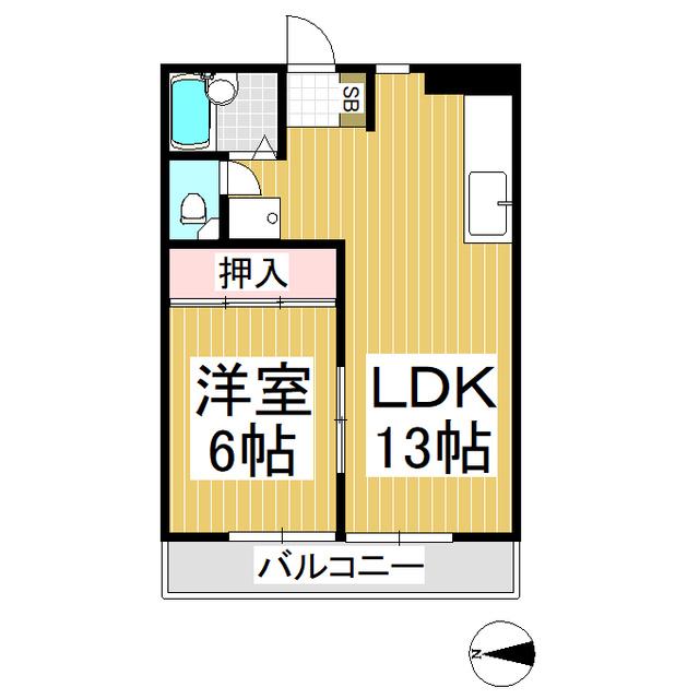 ワタナベビル(1LDK/3階)の間取り写真