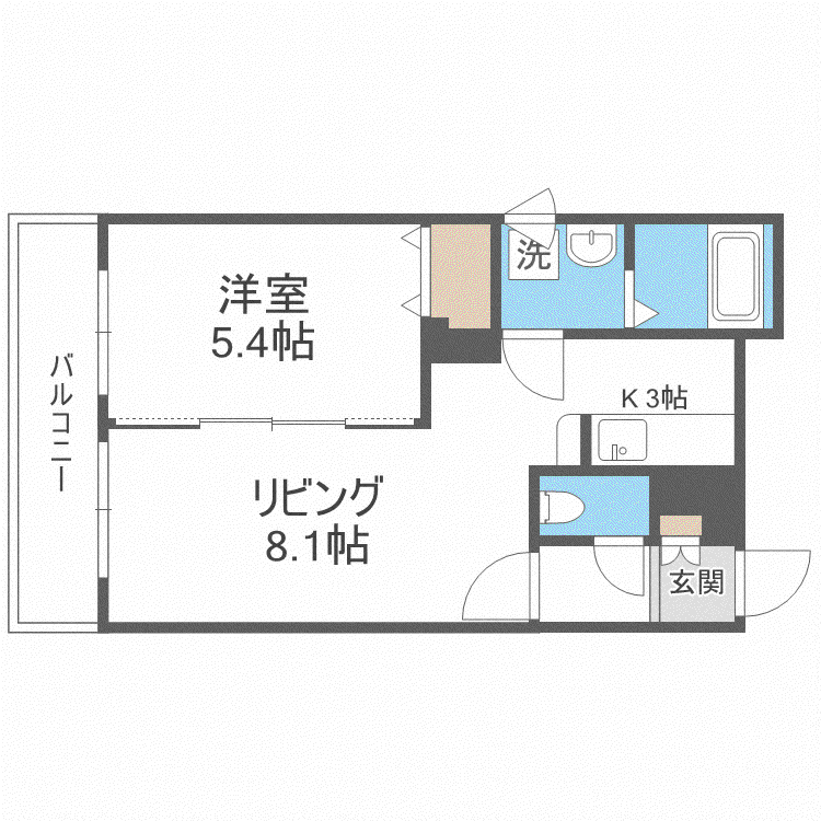 MAHALO OHASHI 710(1LDK/3階)の間取り写真