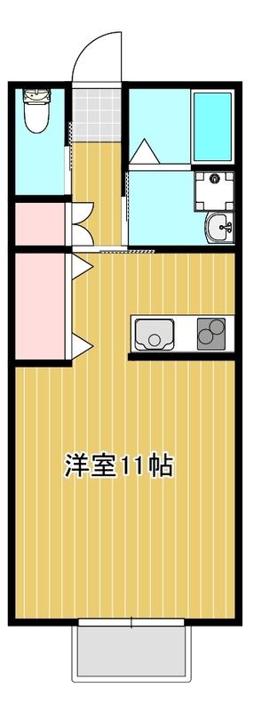 トゥインクル(ワンルーム/1階)の間取り写真