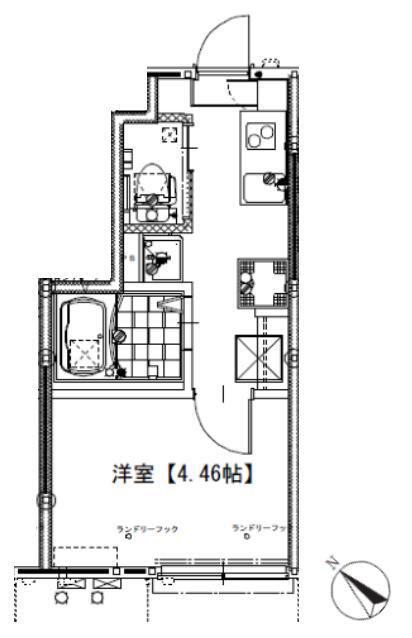 ソルナクレイシア平和台(1K/1階)の間取り写真
