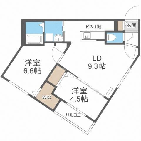 ブランシャールCIEL学園前(2LDK/3階)の間取り写真