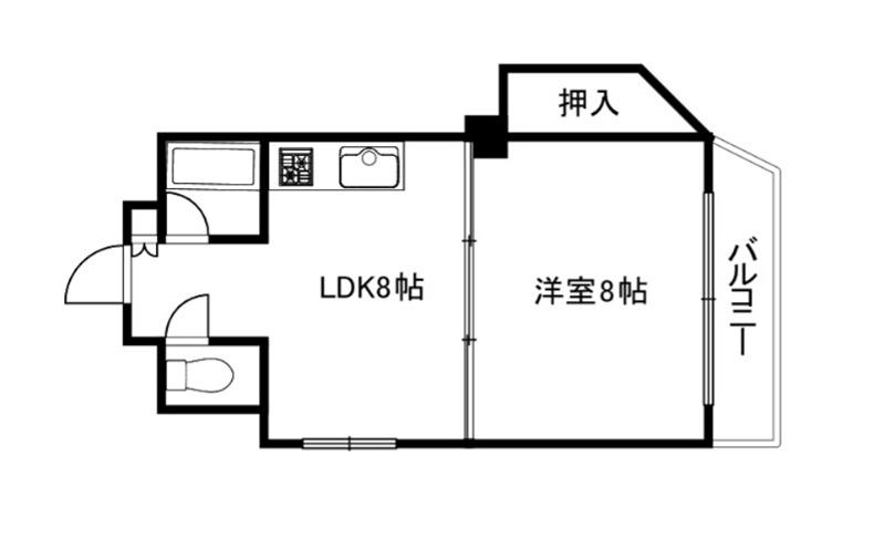 グランドーム春日(1DK/3階)の間取り写真