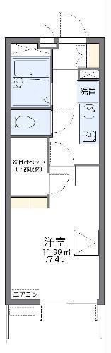 レオパレスイーストヒルズ(1K/2階)の間取り写真