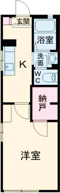 ラフォーレ司  II棟(1K/1階)の間取り写真