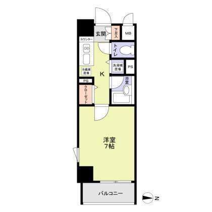 アーバンファースト錦糸町(1K/4階)の間取り写真