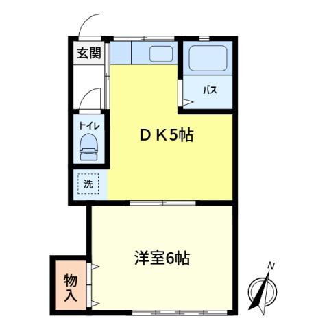 村上コーポ(1DK/1階)の間取り写真