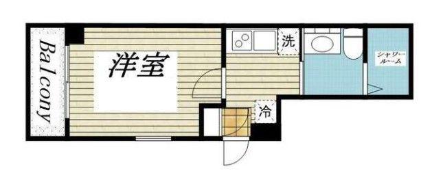 ベネボレンス千早(1K/1階)の間取り写真