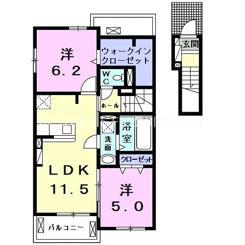 LUMIERE II(2LDK/2階)の間取り写真