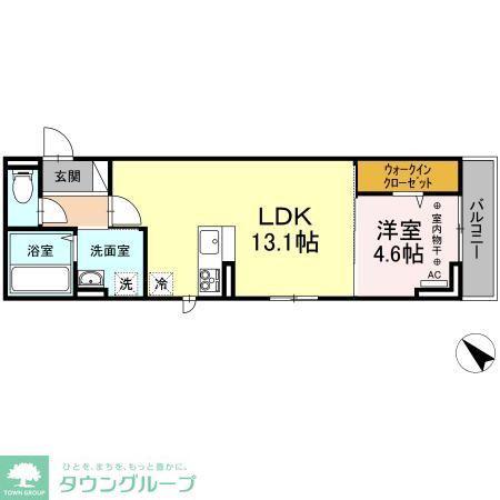 アグノス エーナ(1LDK/3階)の間取り写真