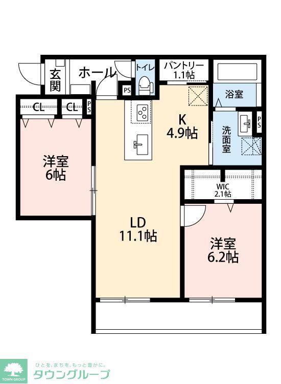 アルモ クレール(2LDK/2階)の間取り写真