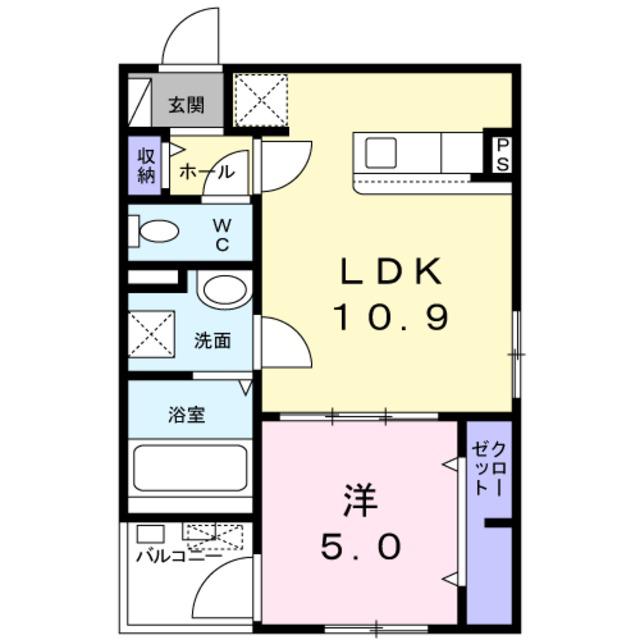 サンセリテ F(1LDK/3階)の間取り写真