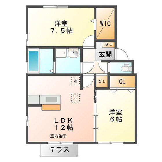 リビングタウン鈴鹿旭が丘 B・C・D・E(2LDK/1階)の間取り写真