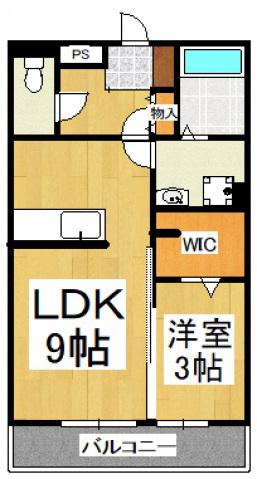 ビューフレア(1LDK/1階)の間取り写真
