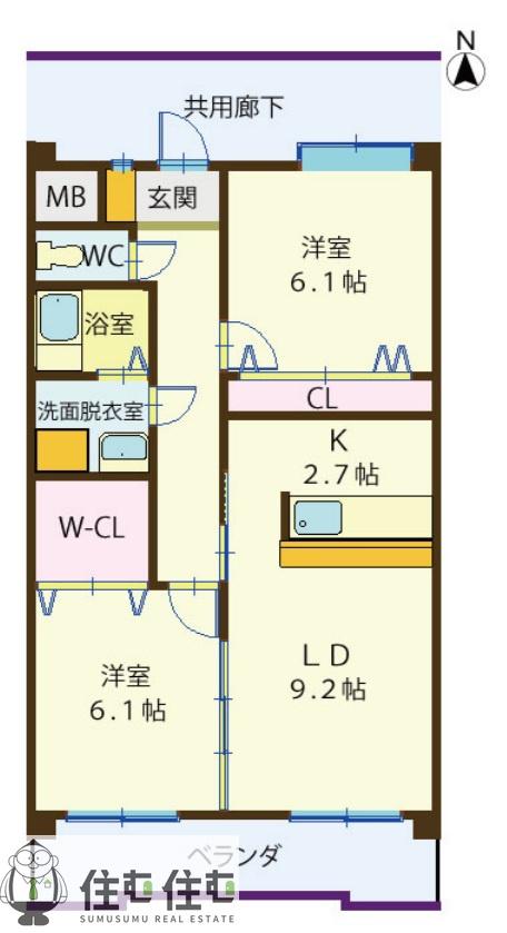 SC21(2LDK/3階)の間取り写真