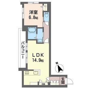 グランボヌール(1LDK/2階)の間取り写真