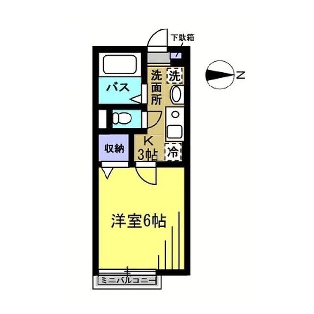 MSハウス(1K/2階)の間取り写真