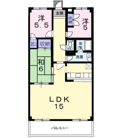 アムール和泉(3LDK/2階)の間取り写真