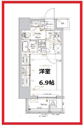 ログ駒込(1K/2階)の間取り写真