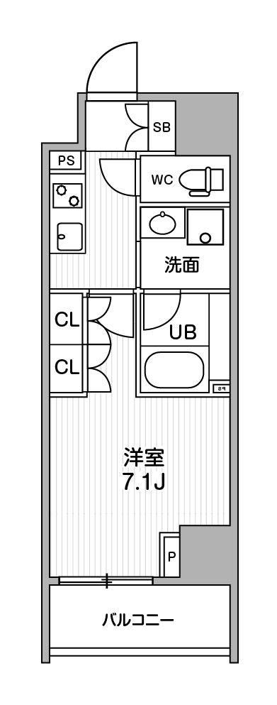 シーズンフラッツ根岸(1K/2階)の間取り写真