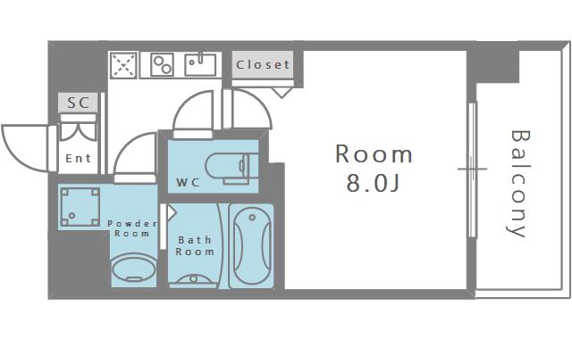 GRAND CINQ(1K/6階)の間取り写真