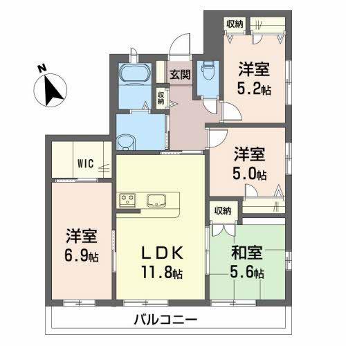 ロックフィールド11(4LDK/3階)の間取り写真