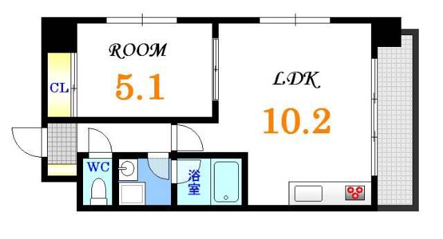 ONES CASTEL(1LDK/5階)の間取り写真
